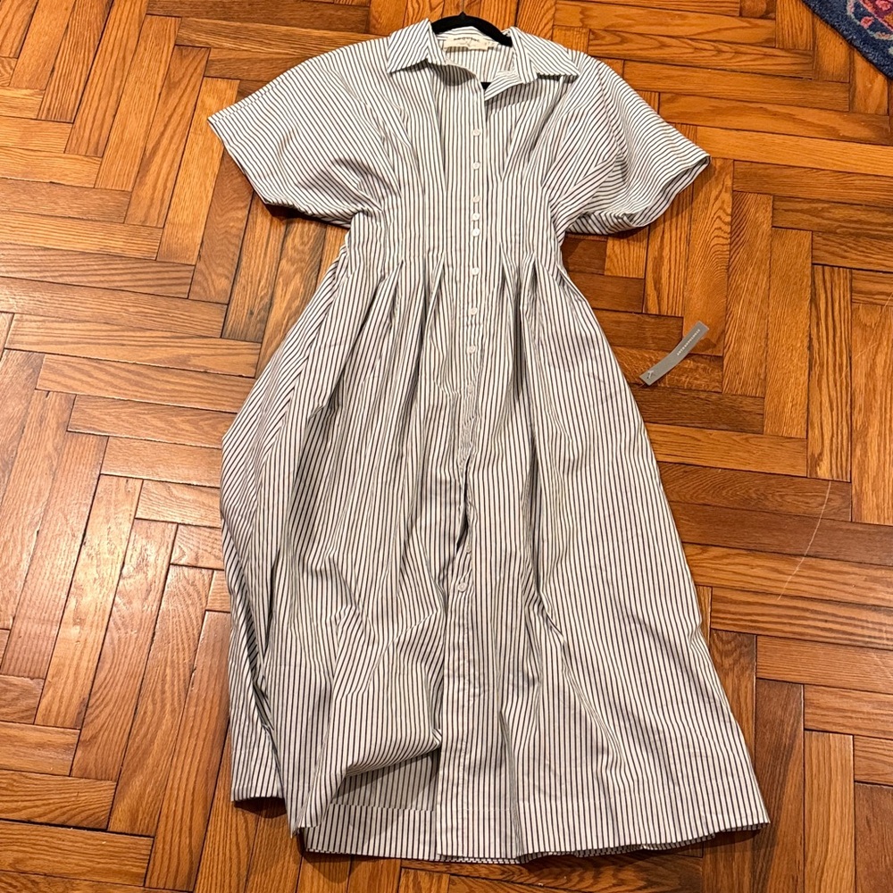 Tobie Button-Front Pleated Midi Shirt Dress by Anthropologie - Picture 5 of 7